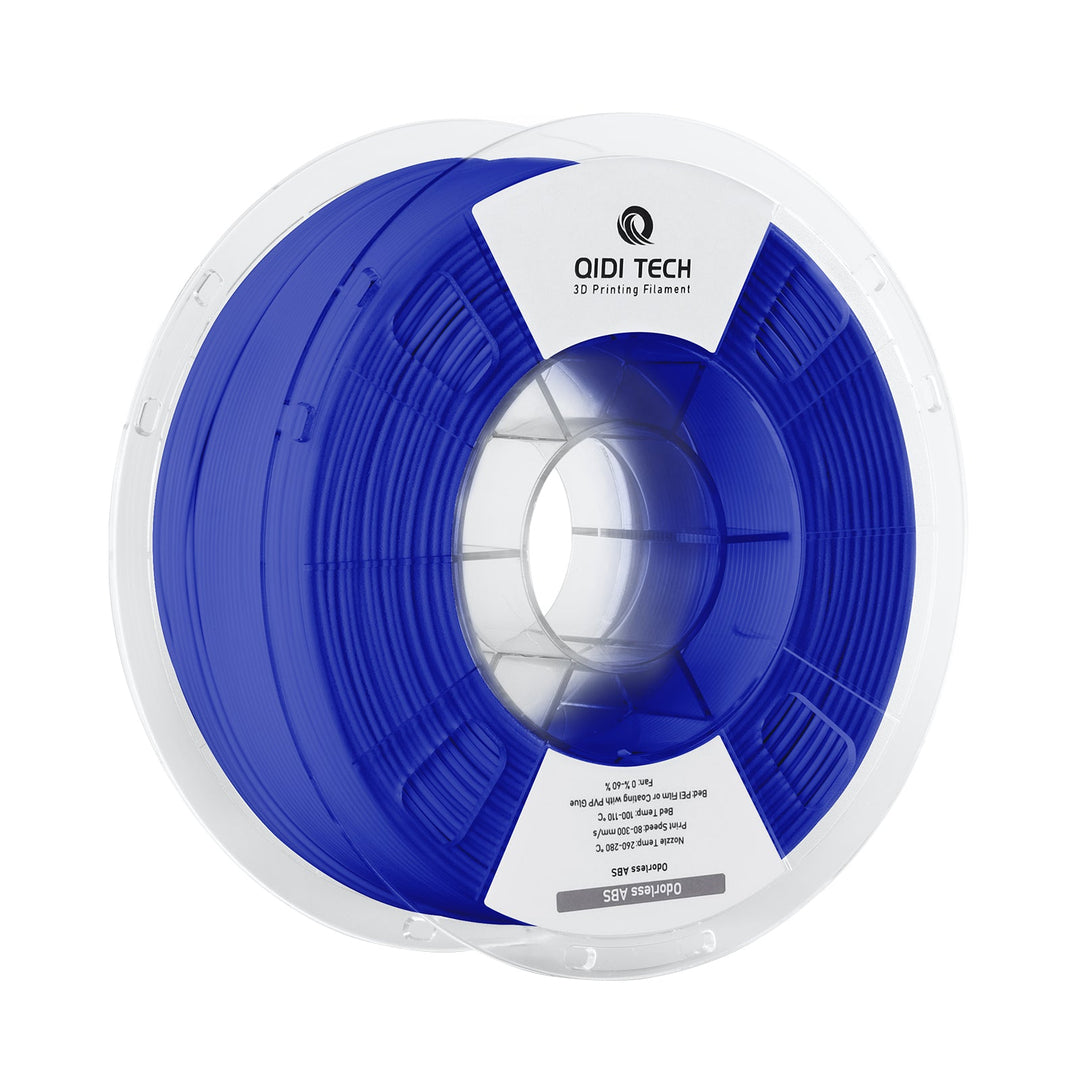 Blue QIDI Odorless ABS 3D printer filament spool