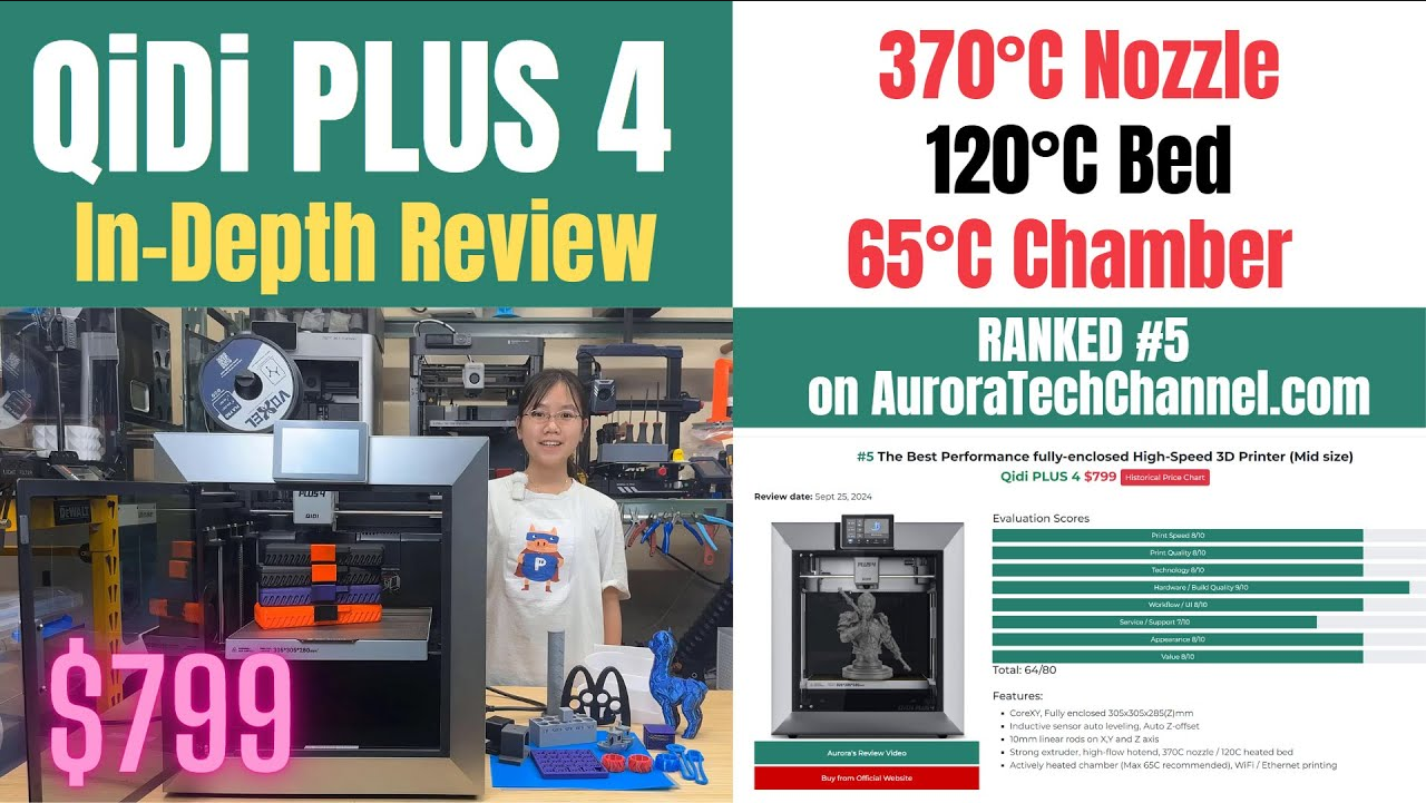 [Review]QiDi PLUS 4 3D Printer In-Depth Review: 65°C Actively Heated Chamber, 370°C Nozzle, 120°C Heated Bed