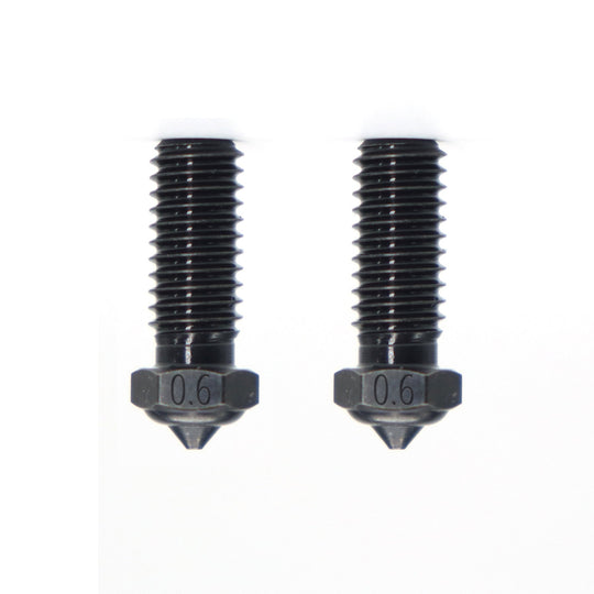 Two 0.6mm Hardened Steel Nozzles for QIDI 3D Printers