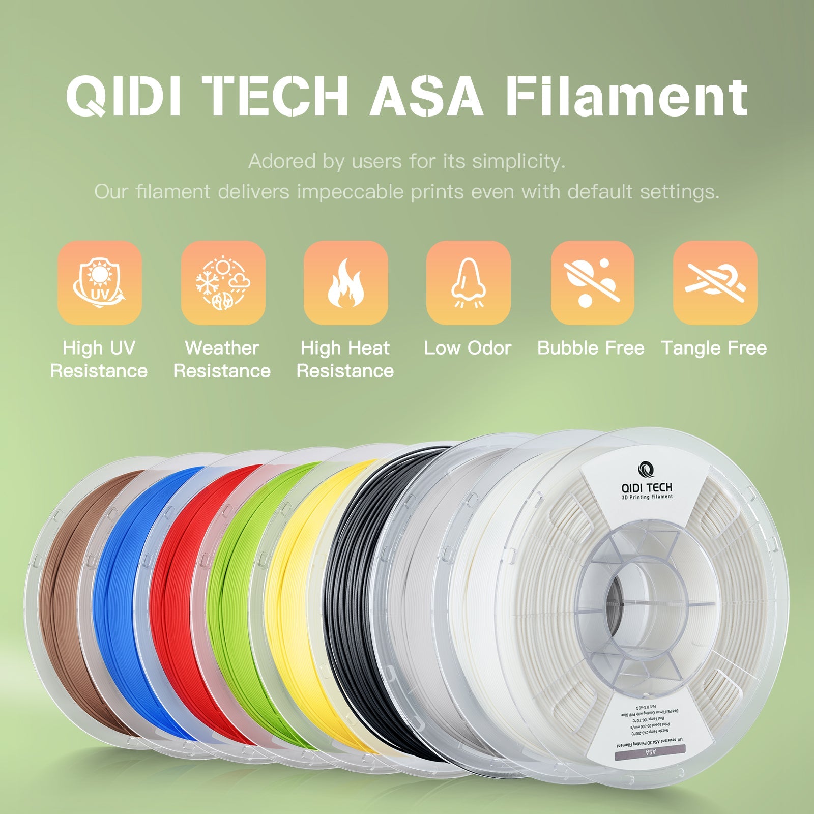 QIDI ASA Filament, high UV resistance, weather resistance, and more