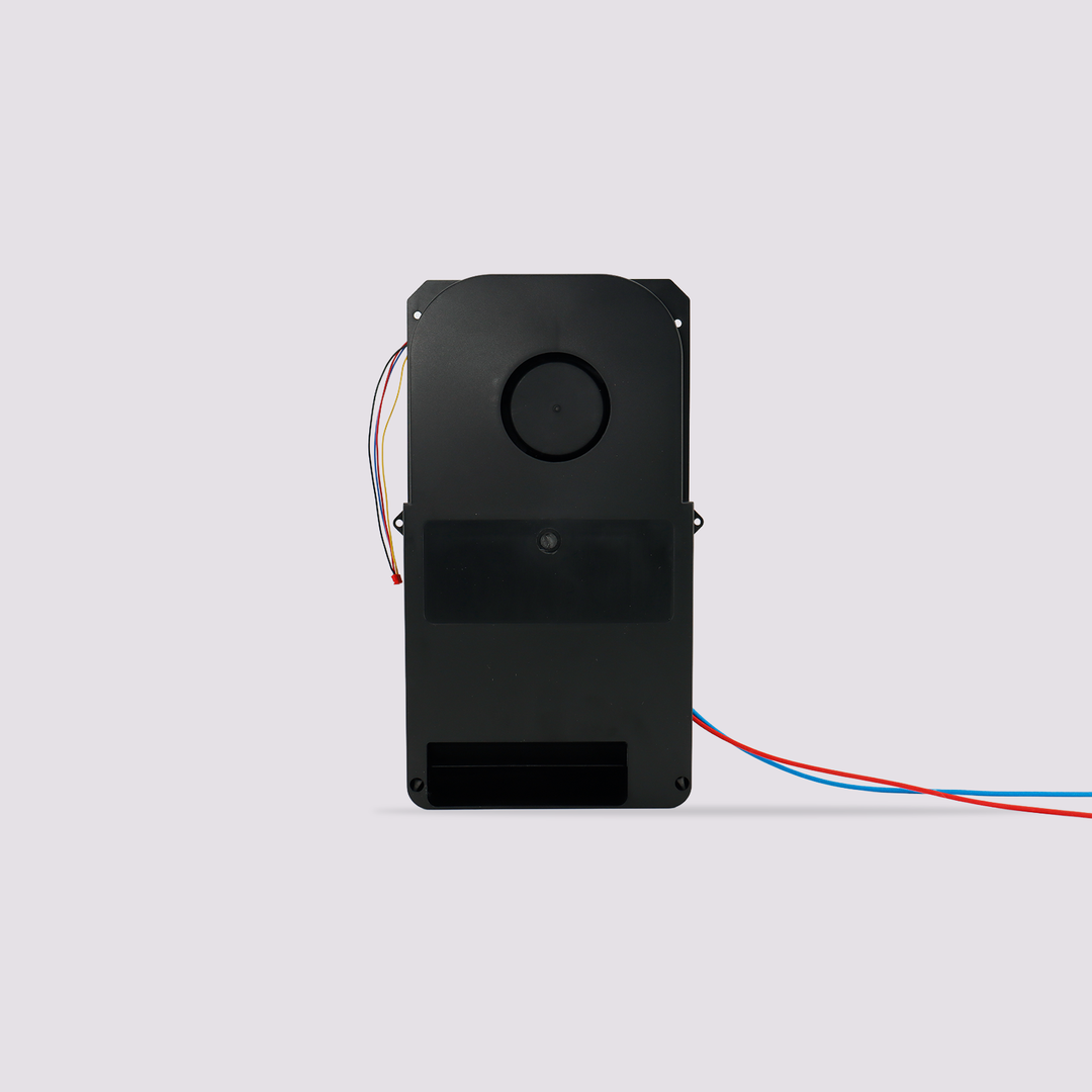 Black Max4 chamber heater with fan and multi-colored wires for 3D printer
