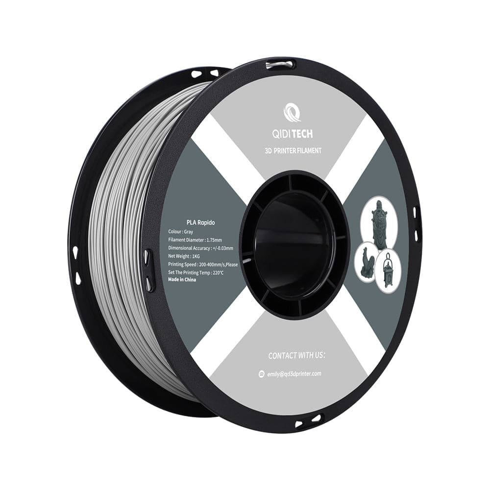 Gray QIDI PLA Rapido 3D printer filament